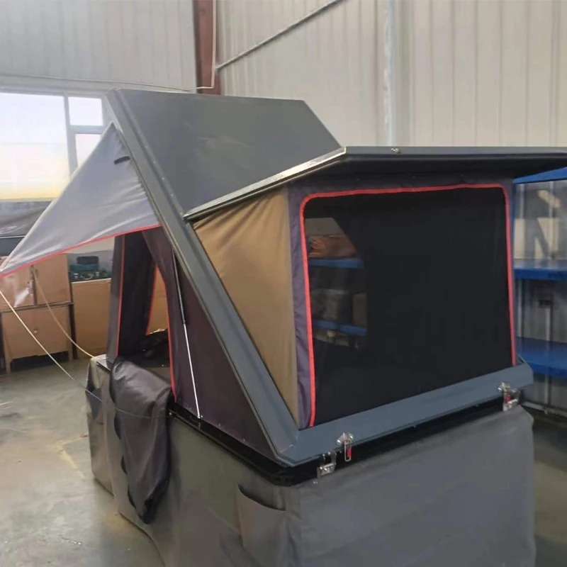 Aluminum SUV Pickup Truck Trailer Roof Top Tent Car Rooftop Tent Triangle Shell Hard Shell Roof Top Tent With Skylight